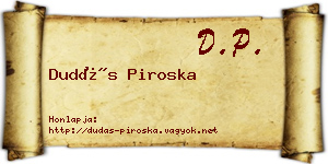 Dudás Piroska névjegykártya